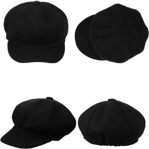 3 Pcs Women\'s Newsboy Cap Adjustable Winter Warm Hats Visor Beret